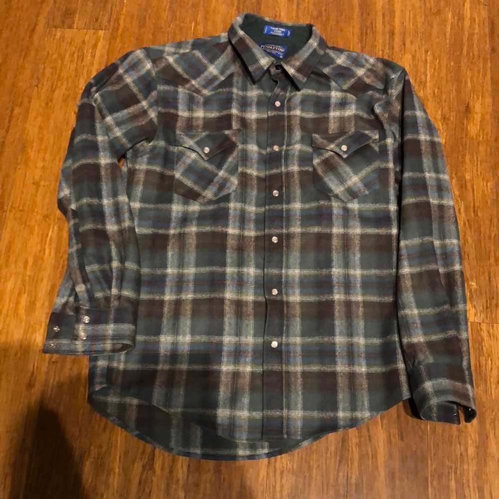 NWOT Pendleton Canyon Fitted Flannel Pearl Snap Button Up SZ M